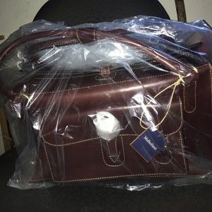 Brand New Brown Leather Mulholland Duffle Bag